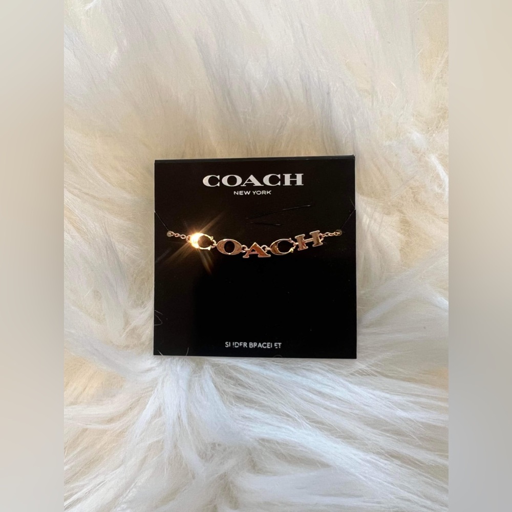 NWT Dainty COACH slider bracelet gold color - Picture 2 of 4